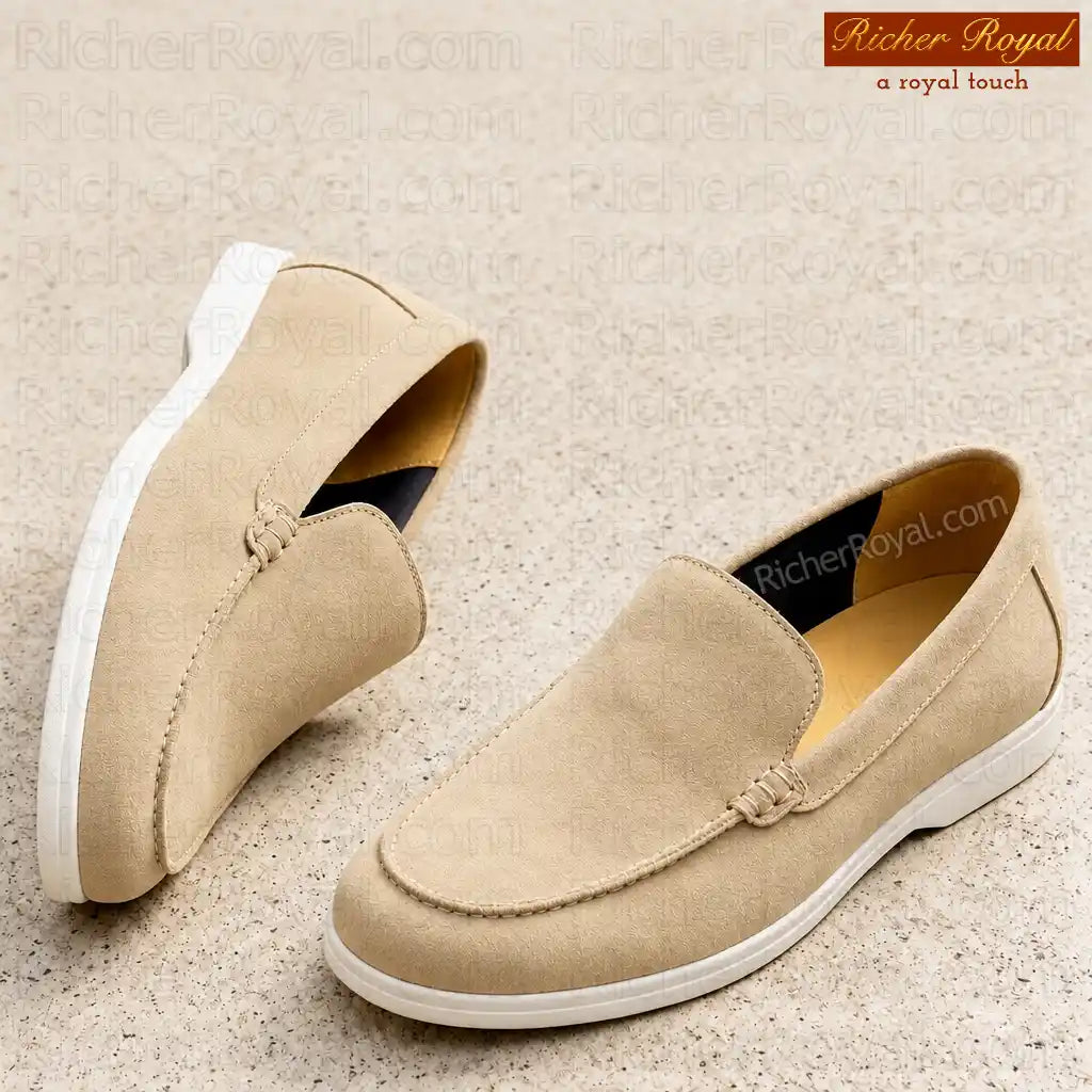 Men's Premium Suede Leather Moccasin Loafers Lightweight Casual Slip-On Shoes