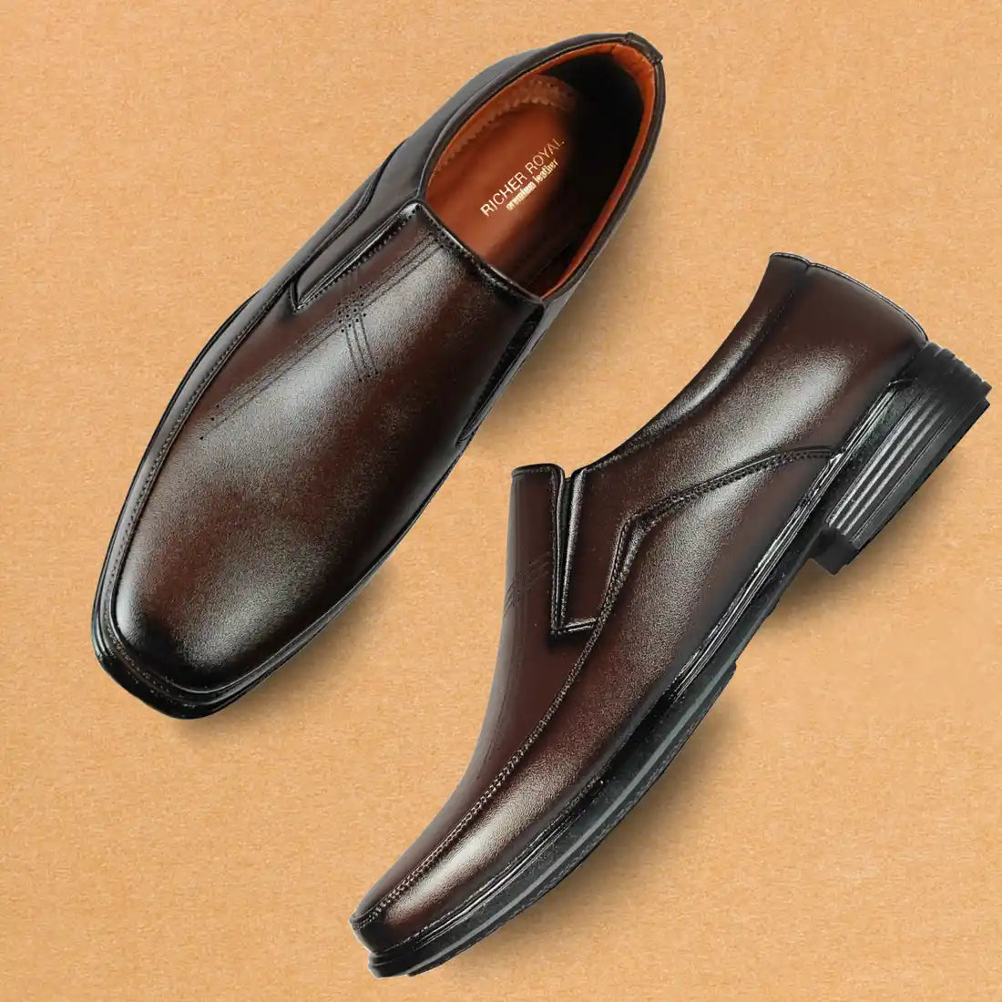 Synthetic Leather Formal Slip On Shoes for Men