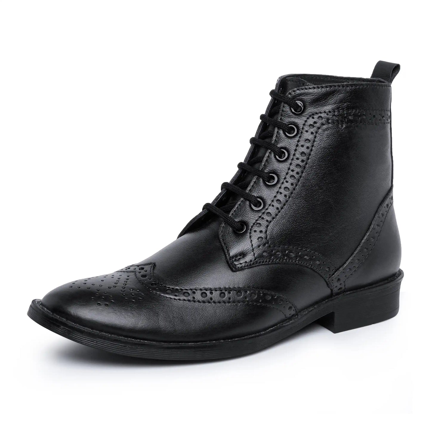 Men Pure Leather Brogue Boots