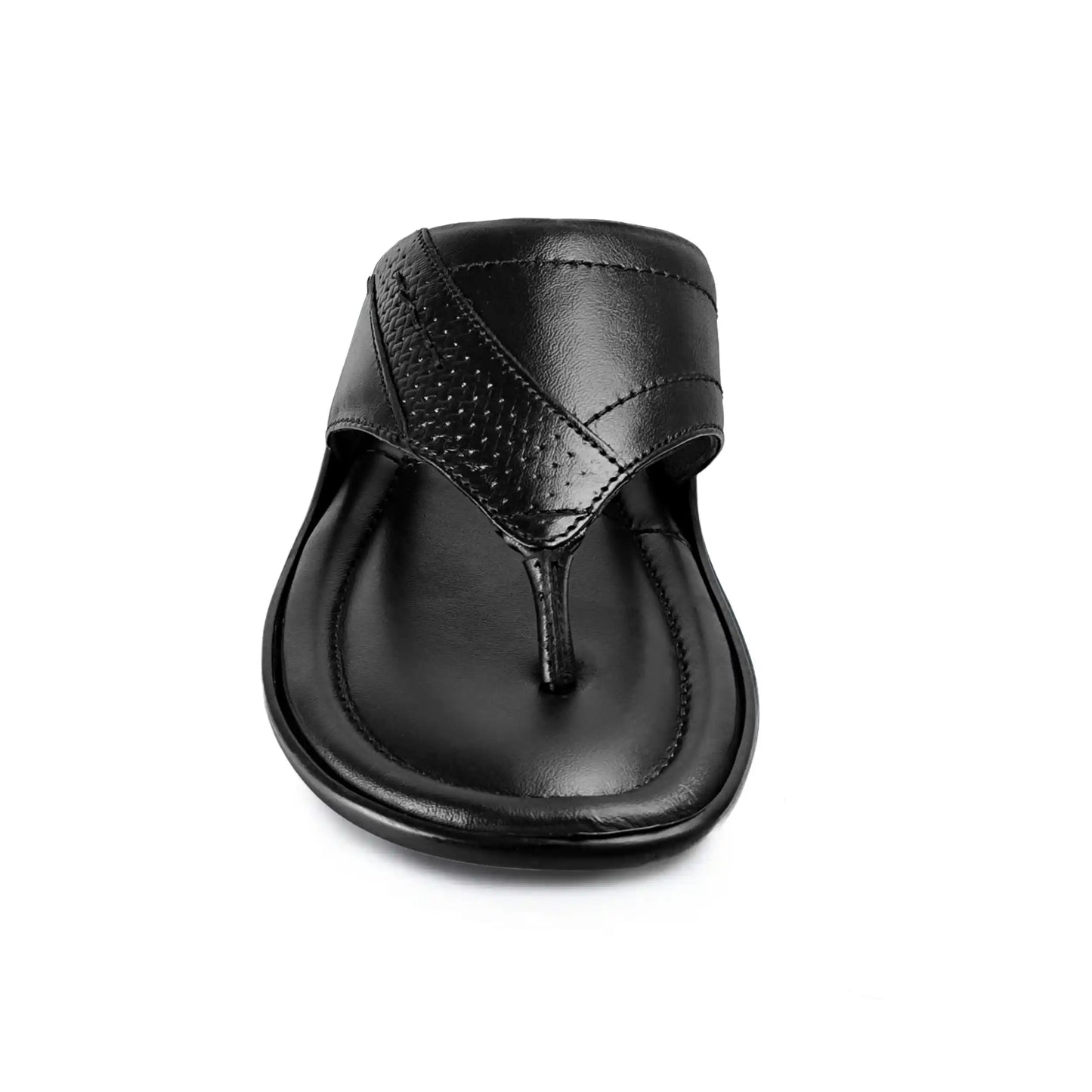 Genuine Leather Sandals for Men Black Slippers