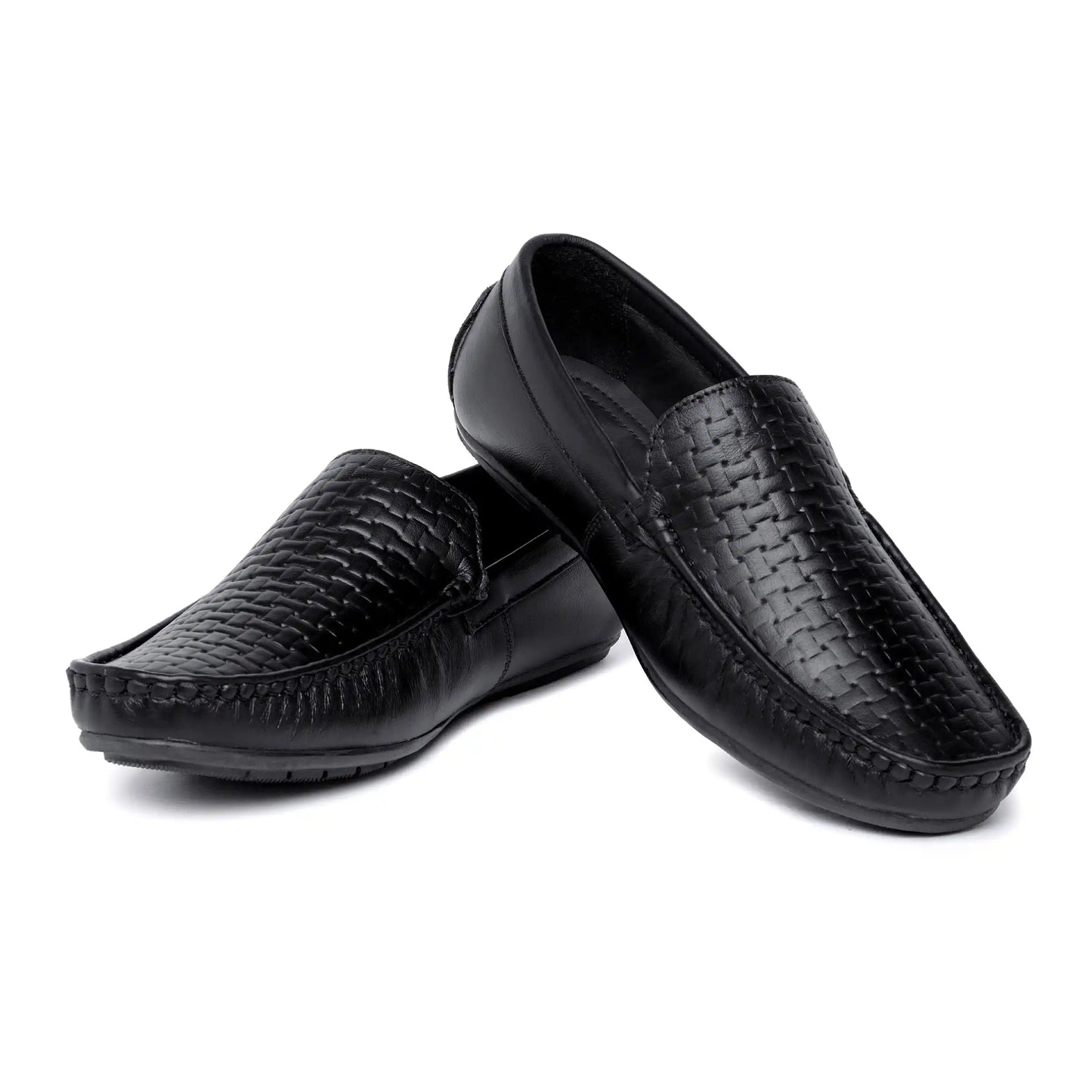Genuine Leather Rattan Loafers for Men