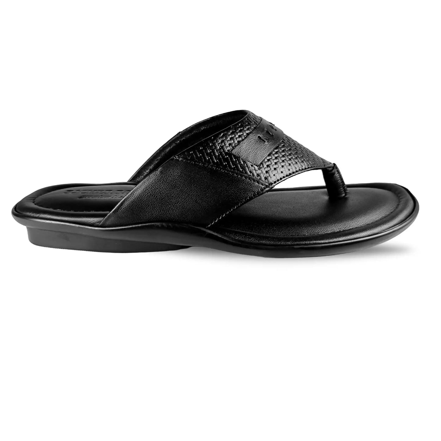 Genuine Leather Slipper for Men Black Sandal