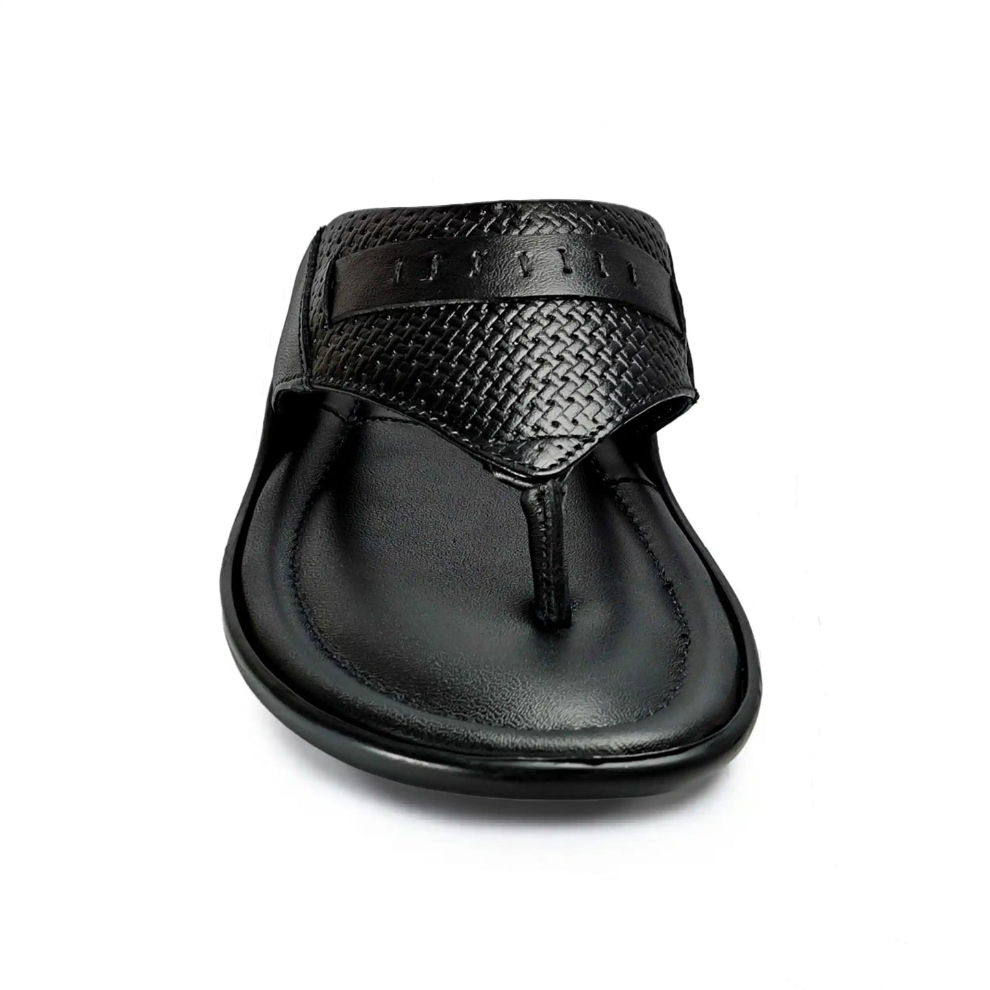 Genuine Leather Slipper for Men Black Sandal