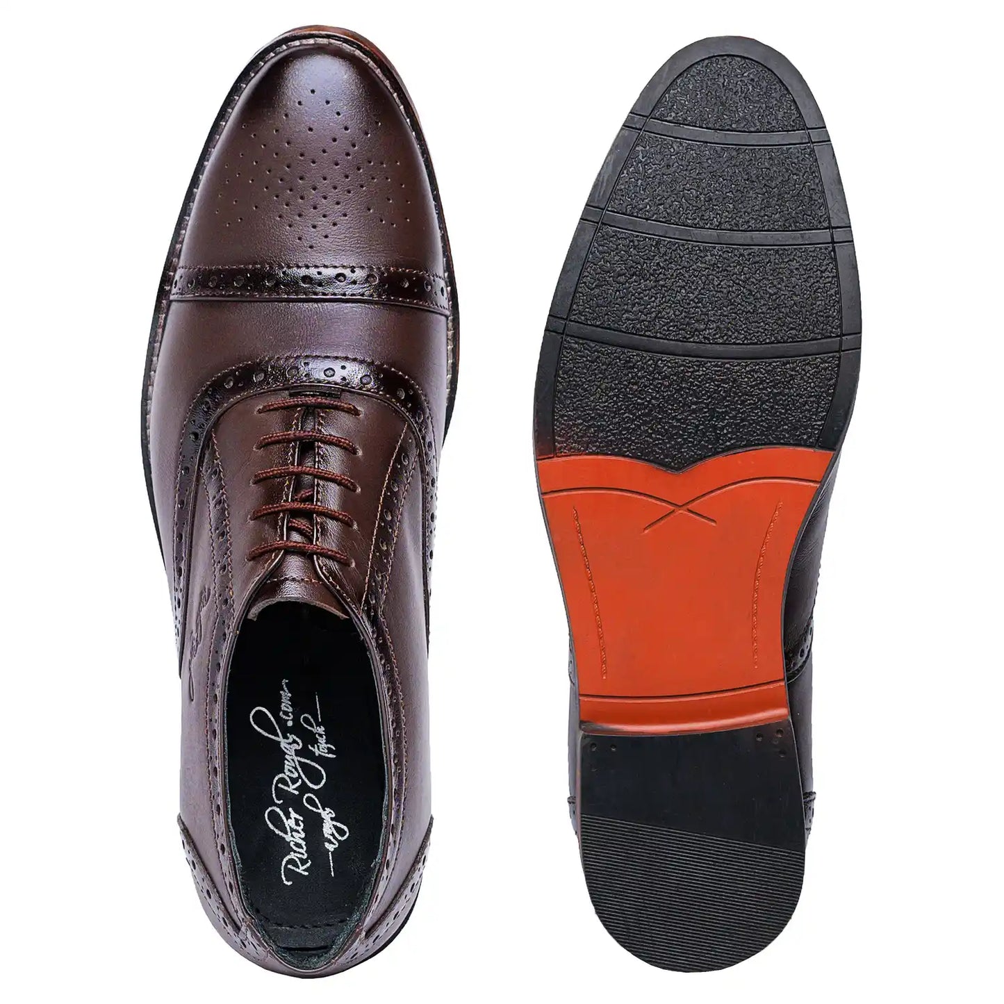 Genuine Leather Oxford Brogue Lace Up Shoes