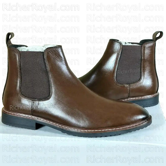 Classy Full-Grain Leather Chelsea Boots for Men Business Boots