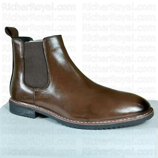 Classy Full-Grain Leather Chelsea Boots for Men Business Boots