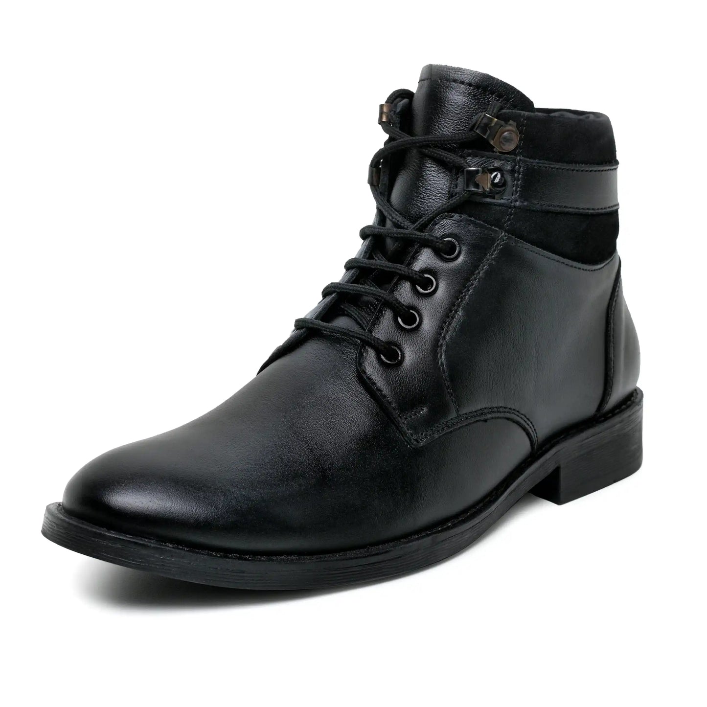 Pure Leather Boots for Men Black Ankle Shoes