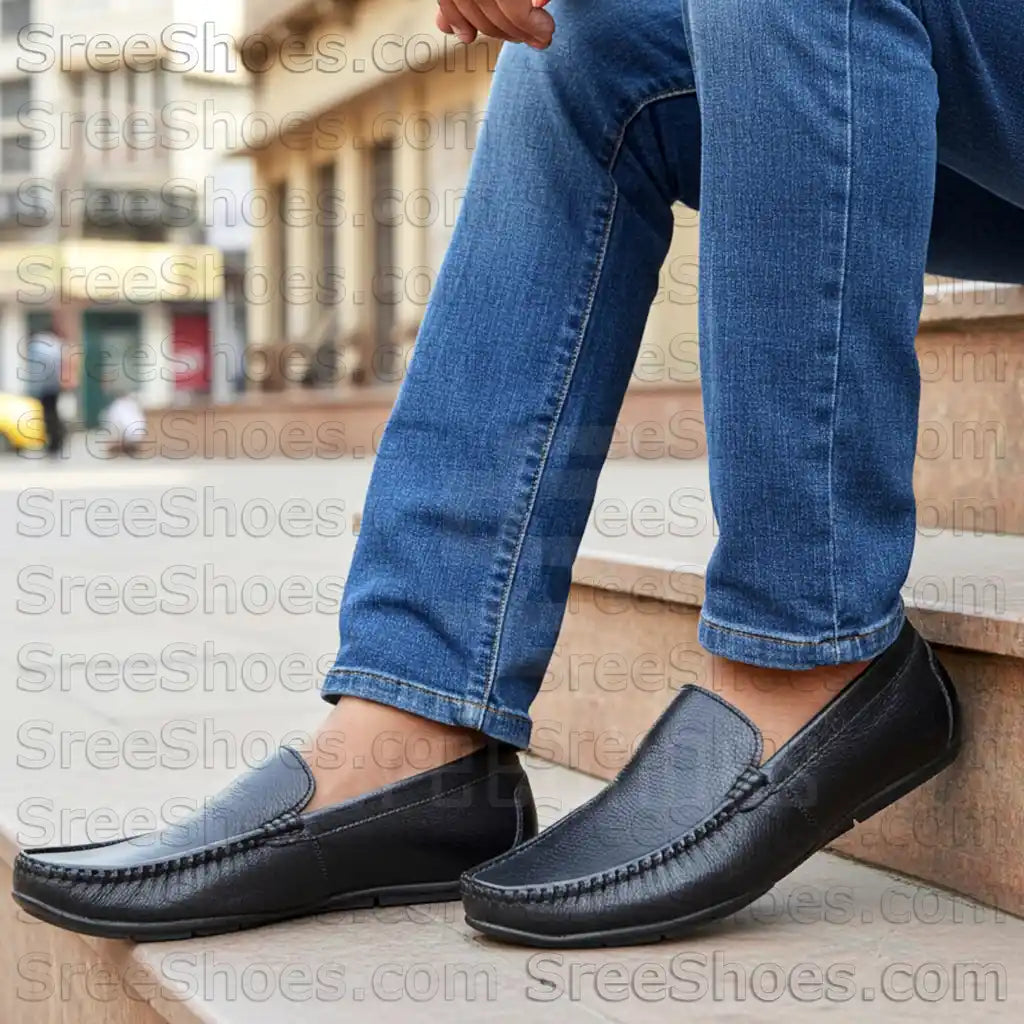 Moccasin Loafers for Men Pure Leather comfort Slip On Shoes