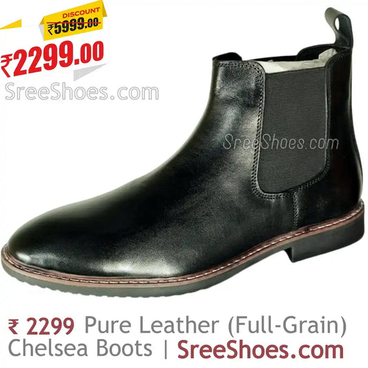 Classy Full-Grain Leather Chelsea Boots for Men Business Boots