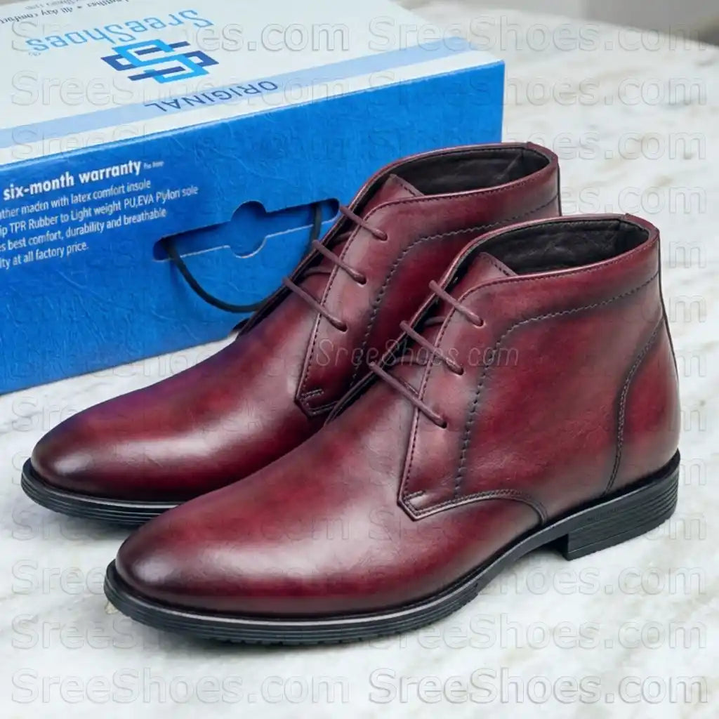 Pure Full-Grain Leather Chukka Boot for Men