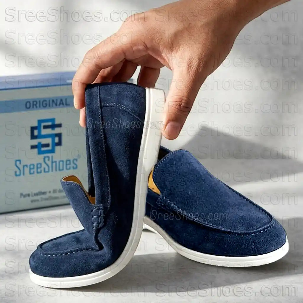 Men's Premium Suede Leather Moccasin Loafers Lightweight Casual Slip-On Shoes