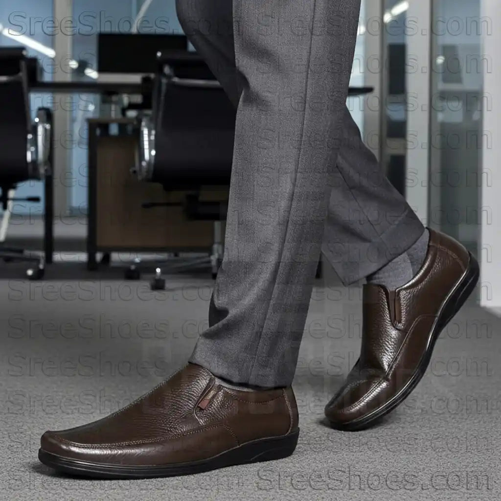 Pure Leather Men's Loafers slip on Formal Dress Shoes