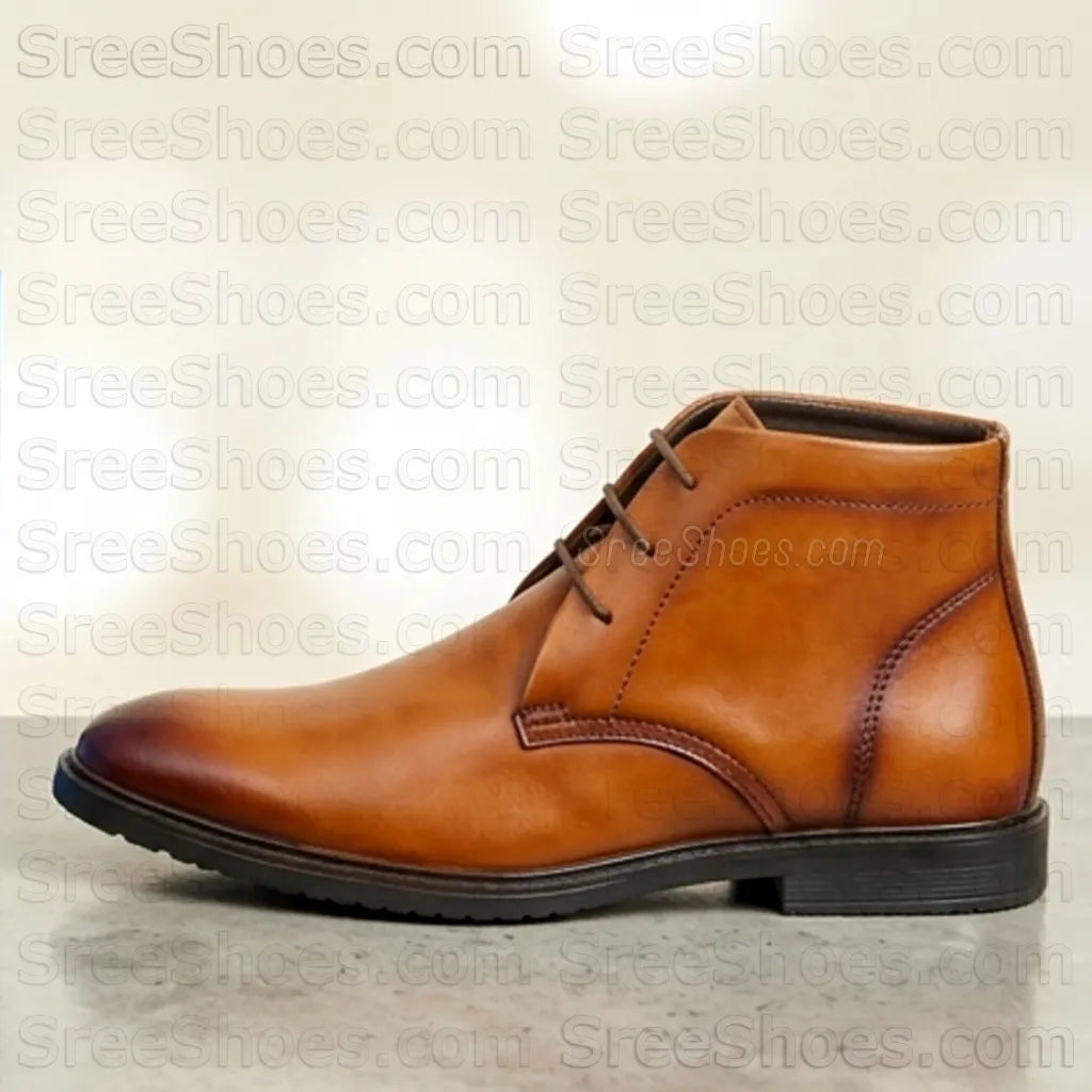 Pure Leather Formal Chukka Boots for Men (Full-Grain) Ankle Shoes