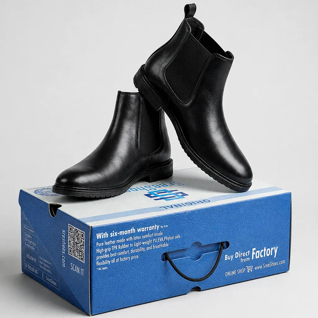 Pure Full-Grain Leather Chelsea Boots for Men