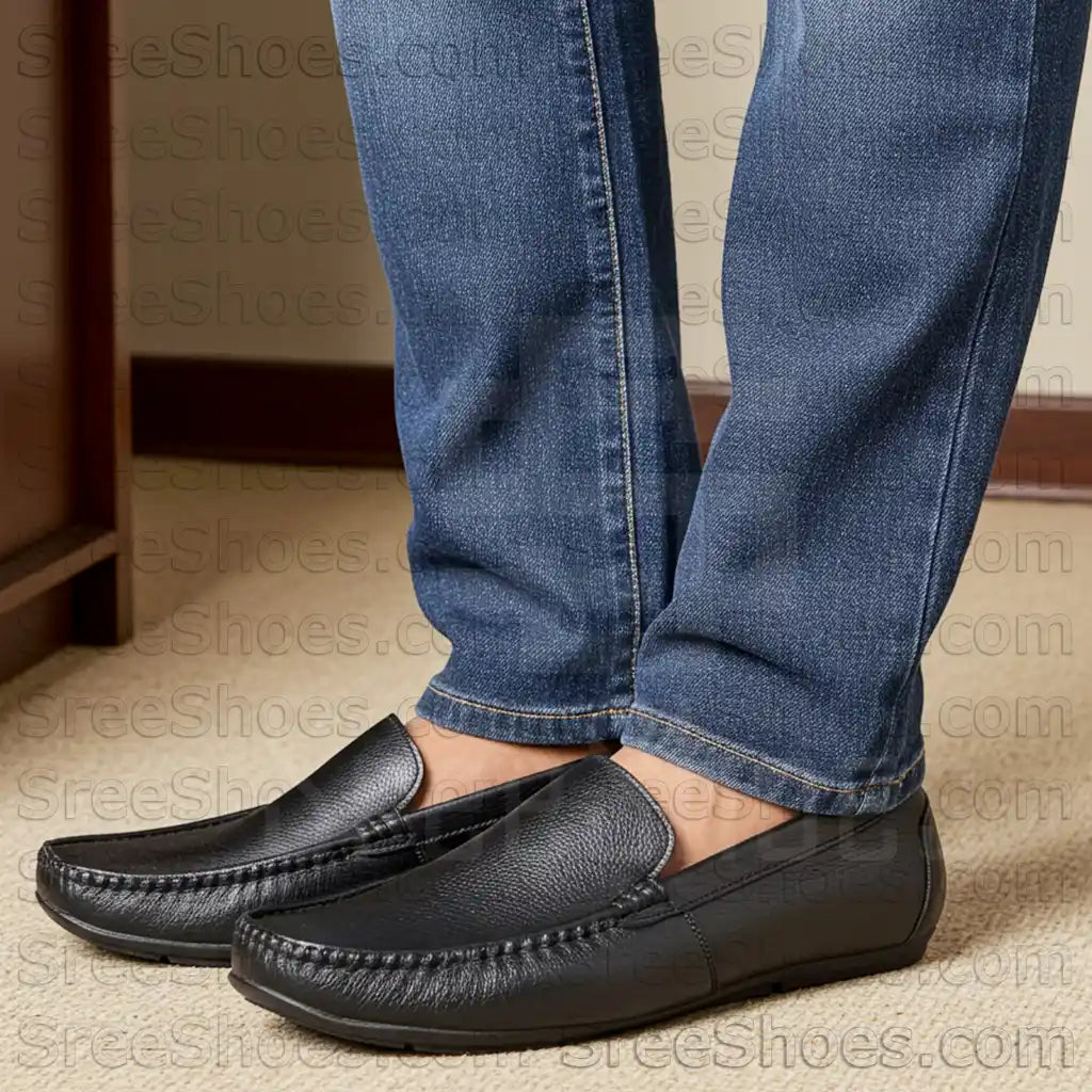 Moccasin Loafers for Men Pure Leather comfort Slip On Shoes