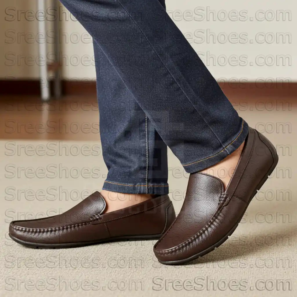 Moccasin Loafers for Men Pure Leather comfort Slip On Shoes