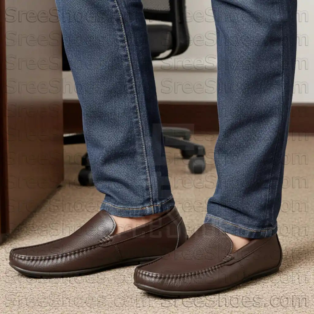 Moccasin Loafers for Men Pure Leather comfort Slip On Shoes