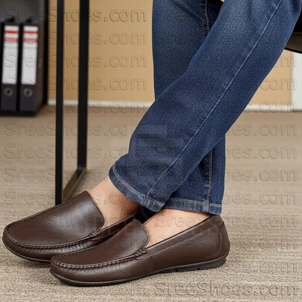 Moccasin Loafers for Men Pure Leather comfort Slip On Shoes