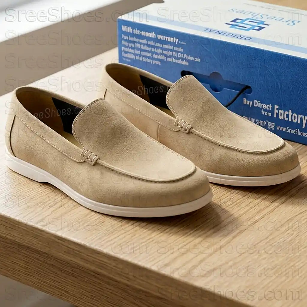 Premium Suede Loafers for Men Easy Slip-On Pure Leather Moccasin Shoes
