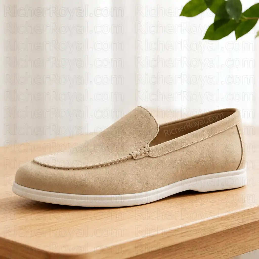 Men's Premium Suede Leather Moccasin Loafers Lightweight Casual Slip-On Shoes