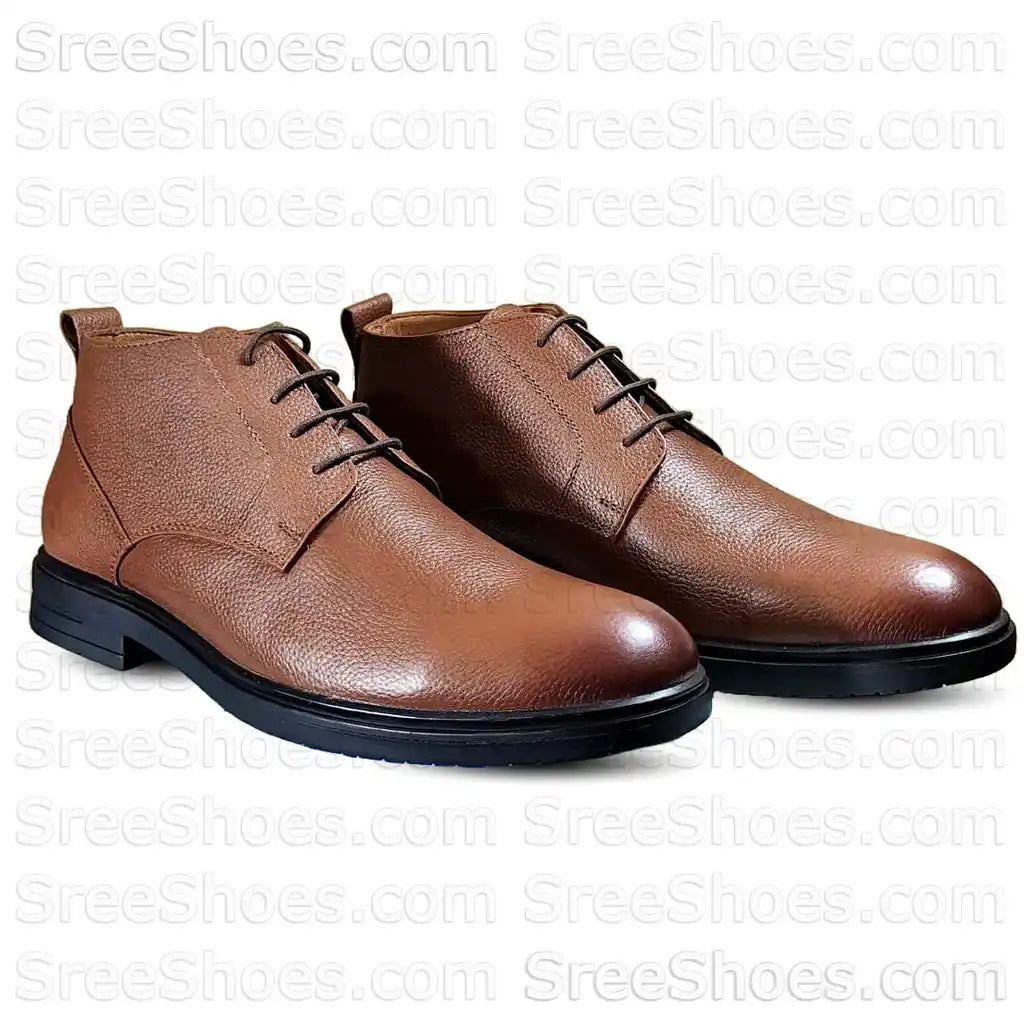Pure Leather High Ankle Shoes - Men's Chukka Boots (Full-Grain)