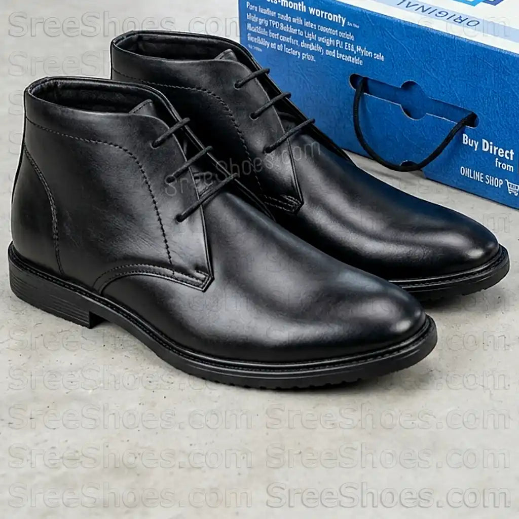 Premium Full-Grain Leather Chukka Boot for Men Casual Ankle Shoes