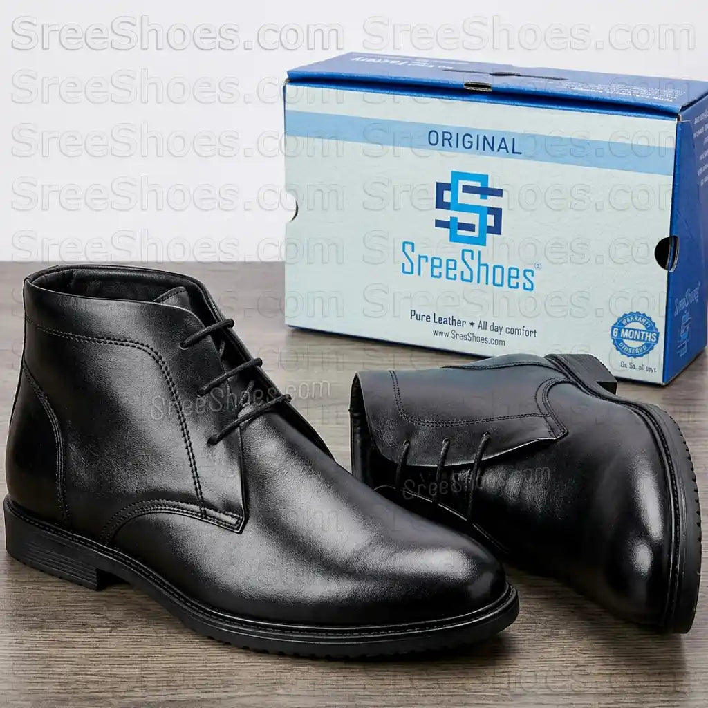 Pure Leather Formal Chukka Boots for Men (Full-Grain) Ankle Shoes
