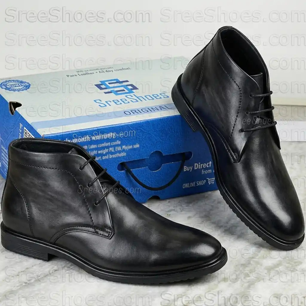 Pure Leather Formal Chukka Boots for Men (Full-Grain) Ankle Shoes