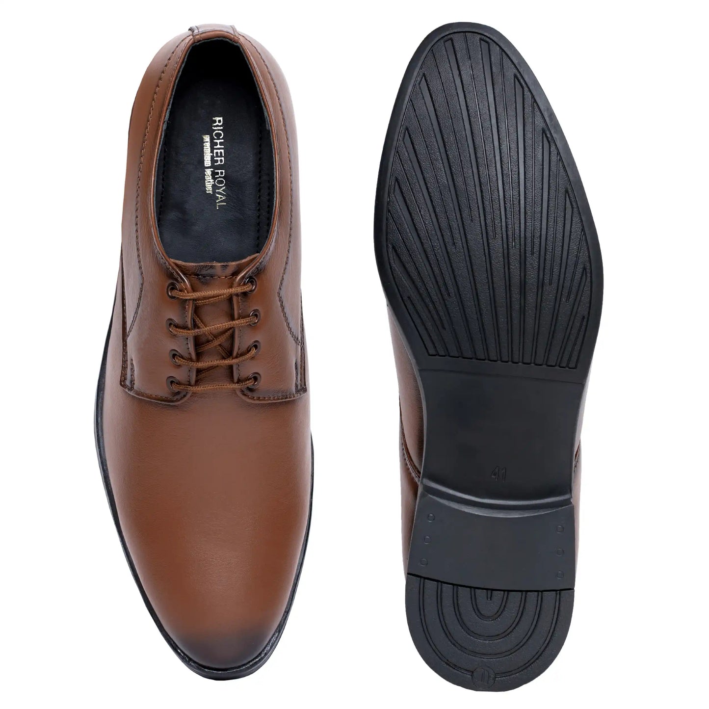 Lace Up Pure Leather Formal Shoes for Men